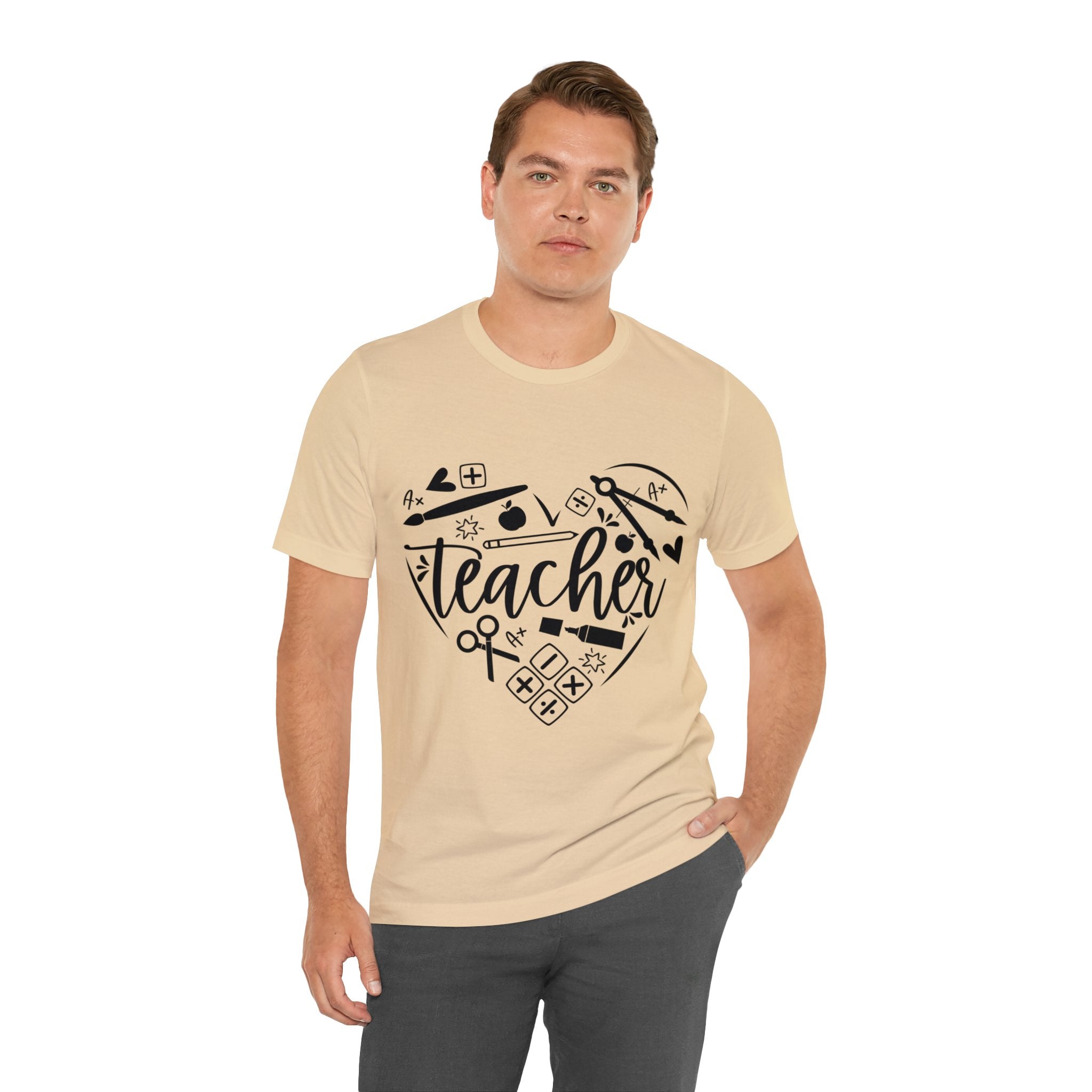 Heart of Teacher | Printed T-shirt for Teacher Men