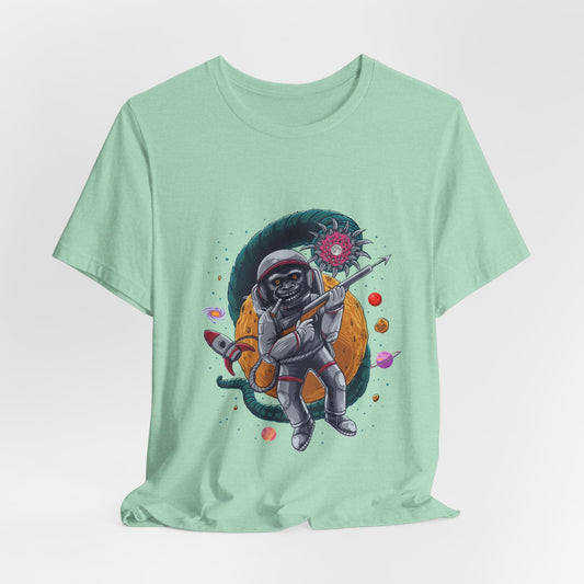 Monkey in Space Hunting Women T-shirt