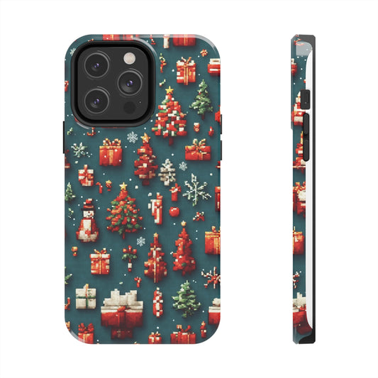 Merry Christmas | Pixel Arts | Printed Tough Phone Case for iPhone 12, 13 and 14