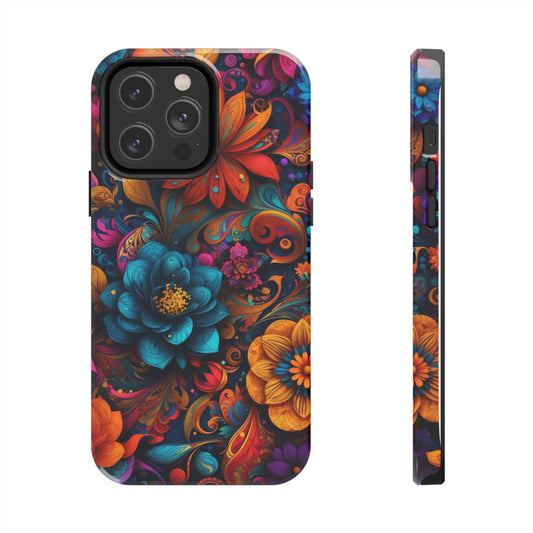 Neon Colors Flowers | Pop Art  | Printed Tough Phone Case for iPhone 12, 13 and 14