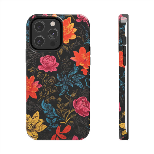 Neon Colors Flowers  | Printed Tough Phone Case for iPhone 12, 13 and 14