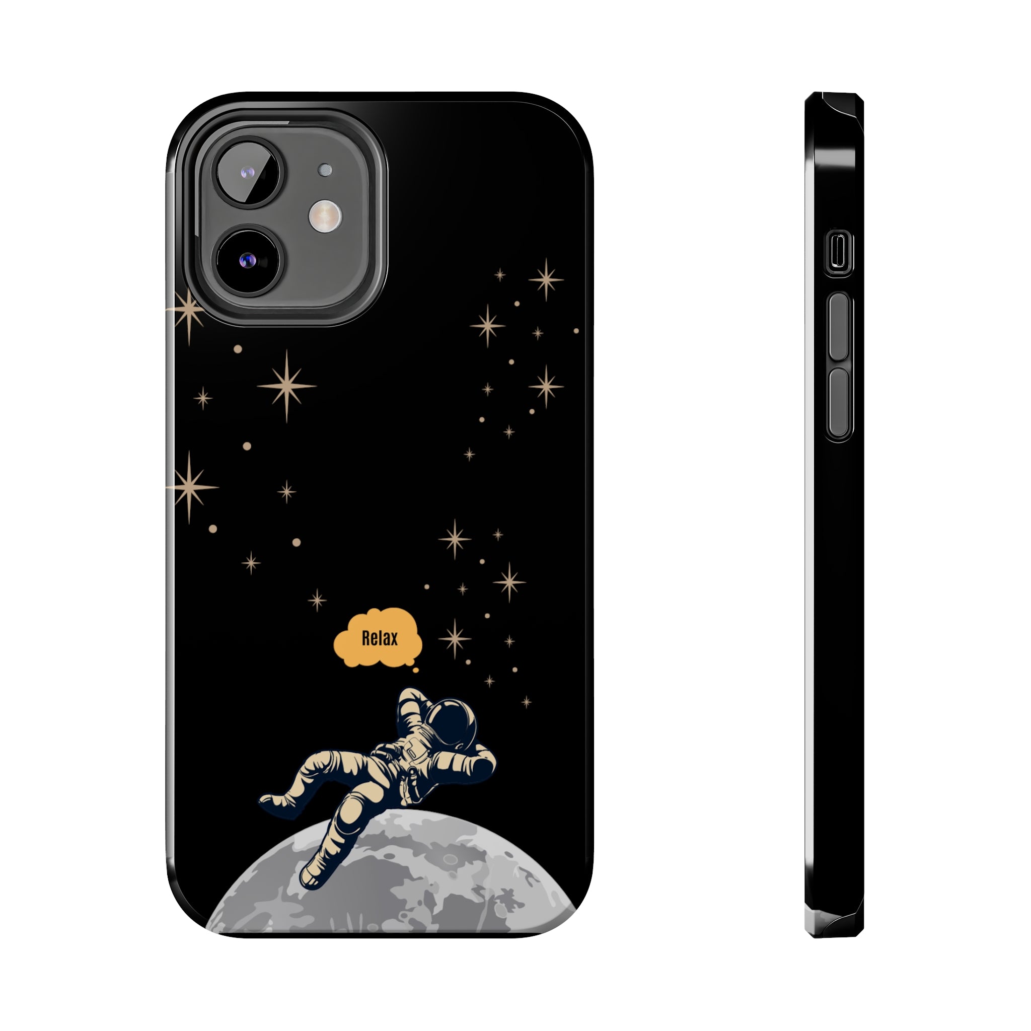 Relax In Space | Printed Tough Phone Case for iPhone 12, 13 and 14
