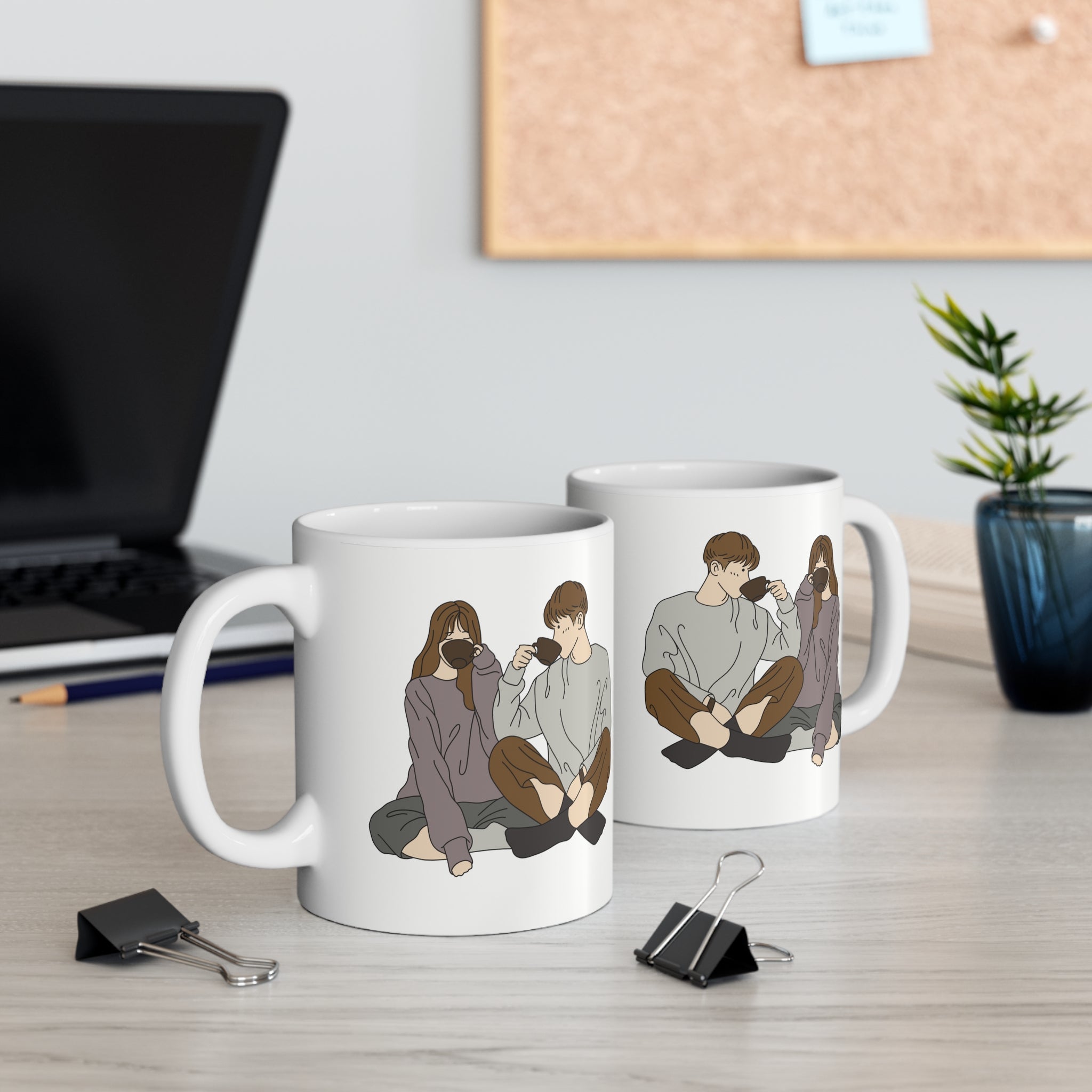You, Me and Coffee | Printed Couple Coffee Mug | 11 Oz