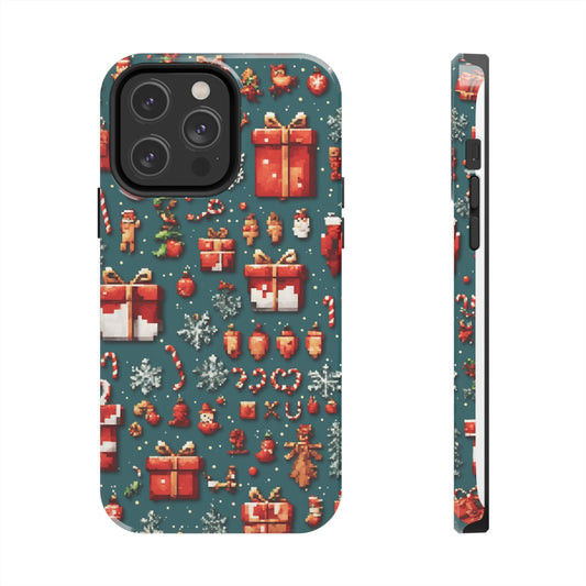 Merry Christmas | Pixel Art |  | Printed Tough Phone Case for iPhone 12, 13 and 14