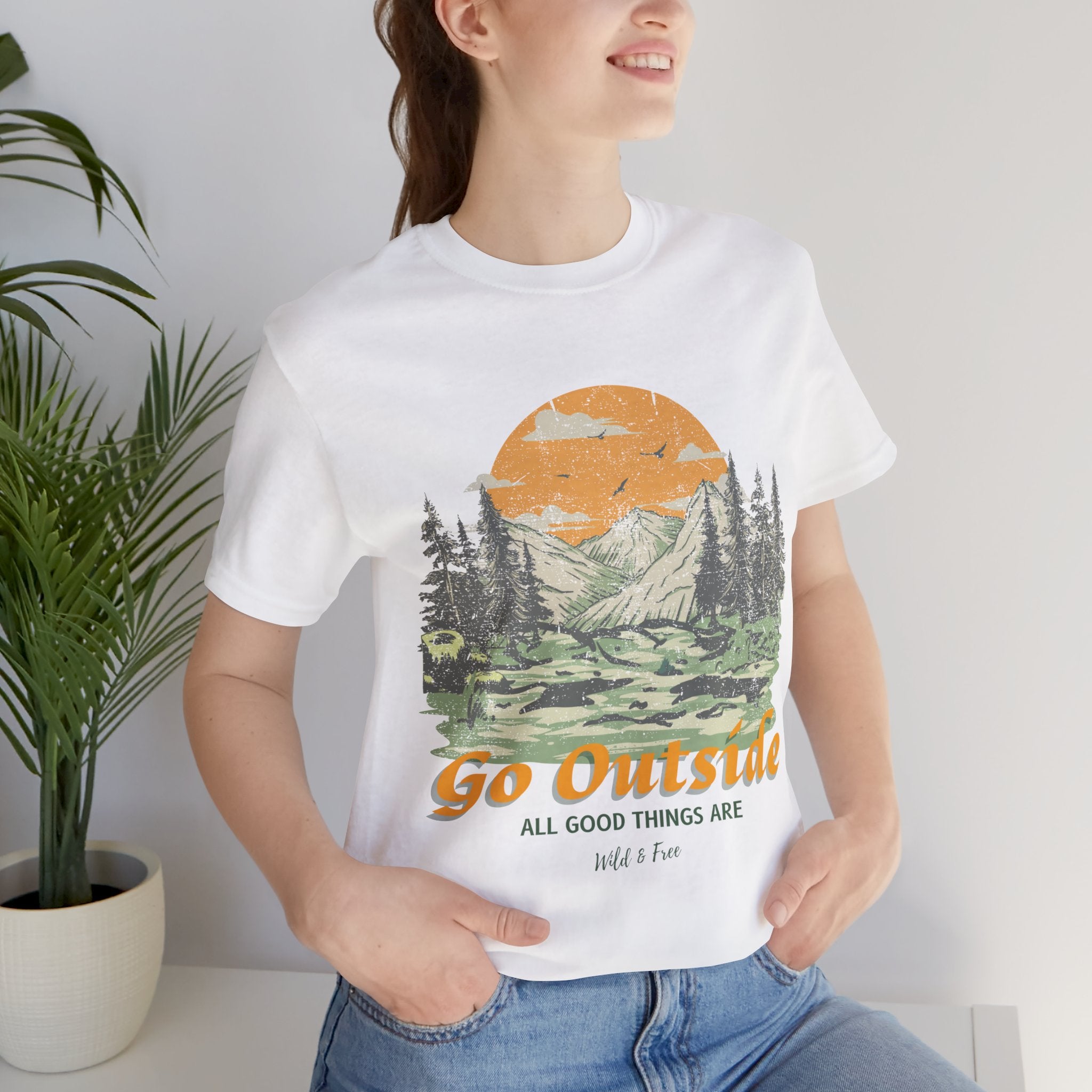 Go Outside | Cool Outdoors Printed Women T-shirt