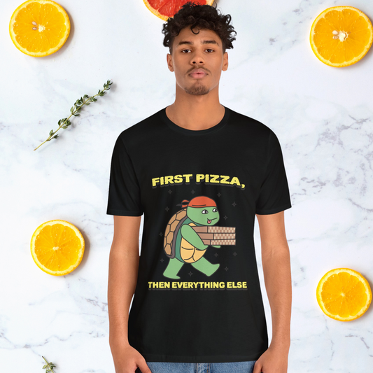 First Pizza T-shirt for Gamers