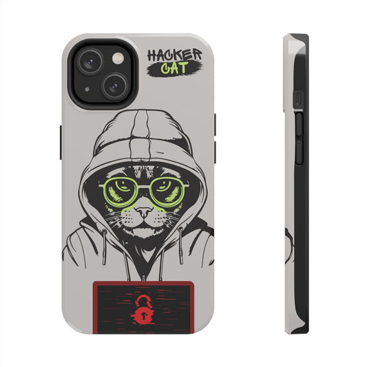 Hacker Cat  | Printed Tough Phone Case for iPhone 12, 13 and 14