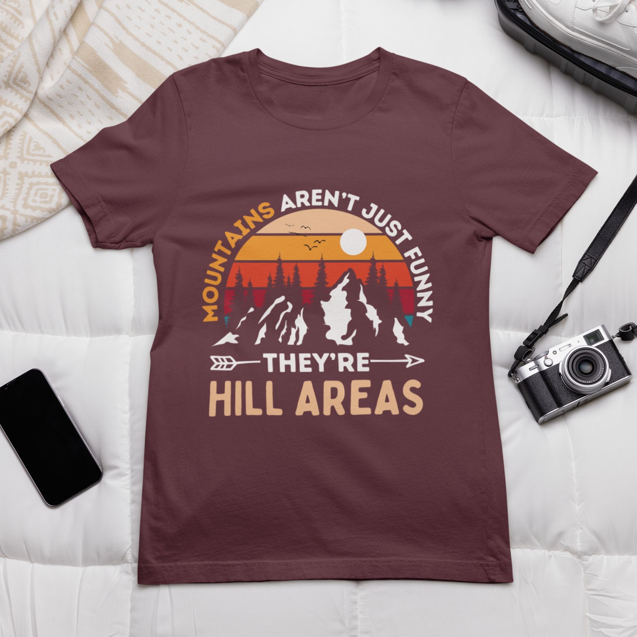 Fact About Mountains | Outdoors Printed Women T-shirts
