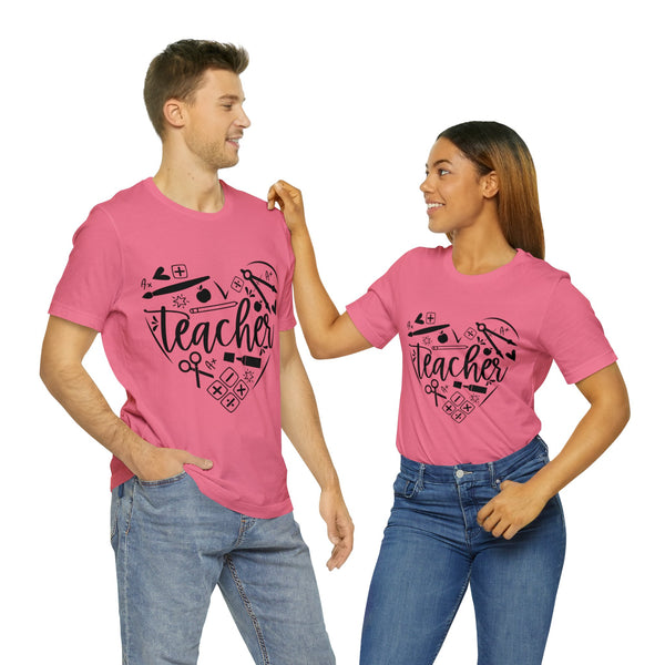 Heart of Teacher | Printed Unisex Teacher T-Shirt
