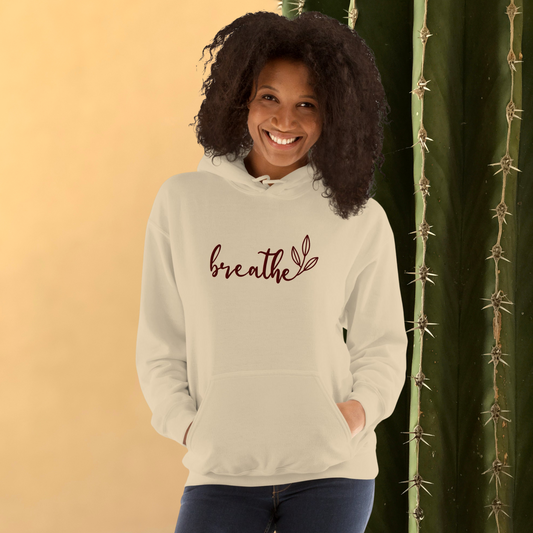 Breathe | Embroidered Yoga Hoodie for Women