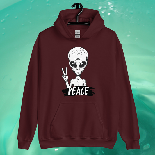 Peace | Printed Alien Peace Women Hoodie