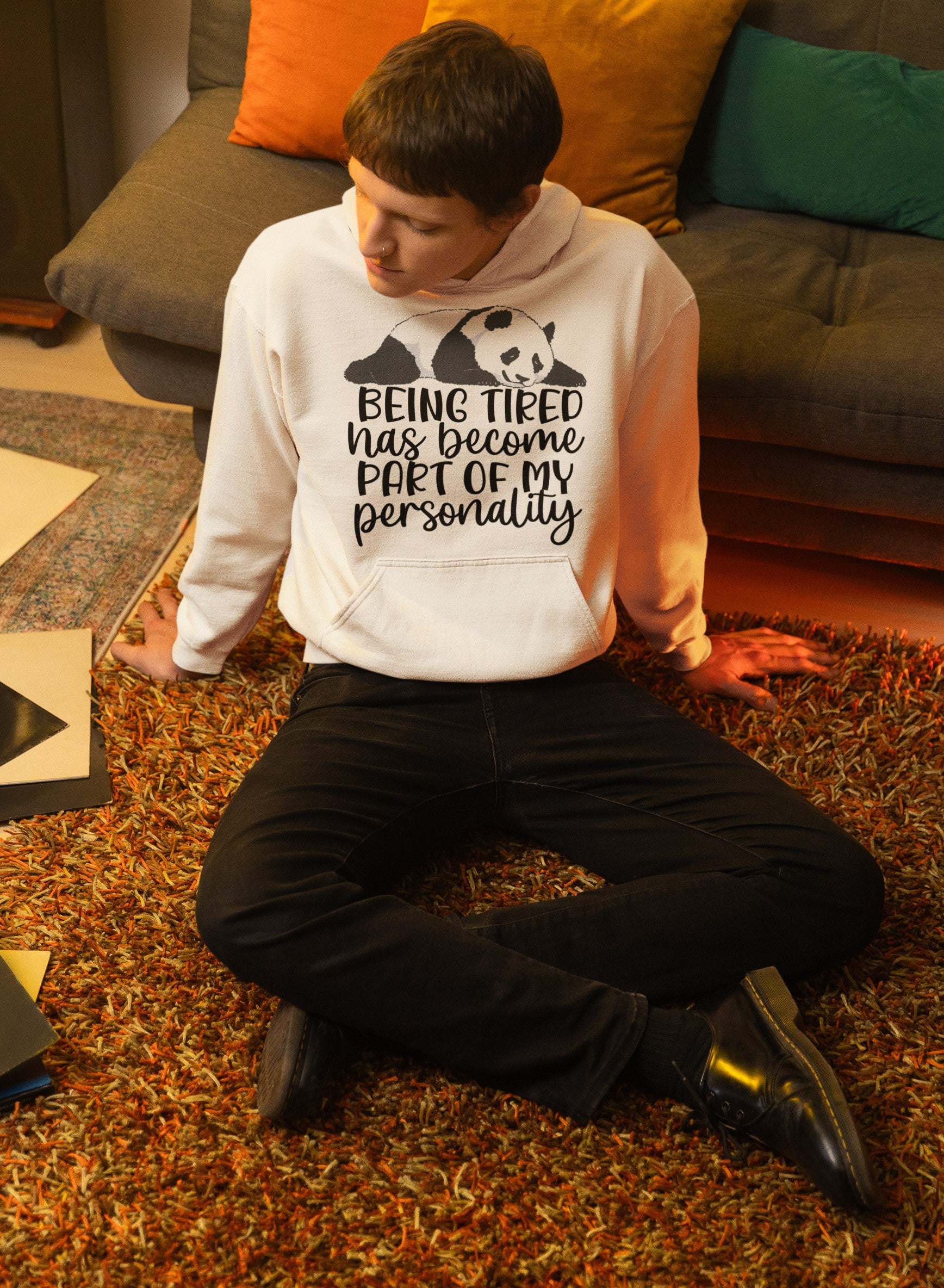 Being Lazy | Printed Funny Quote Hoodie for Lazy Men