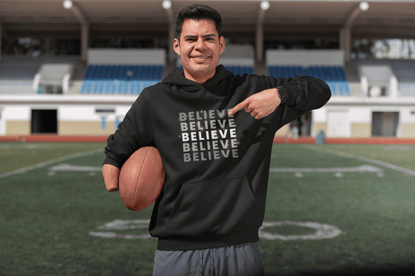 Believe | Printed Positive Vibes Hoodie for Men
