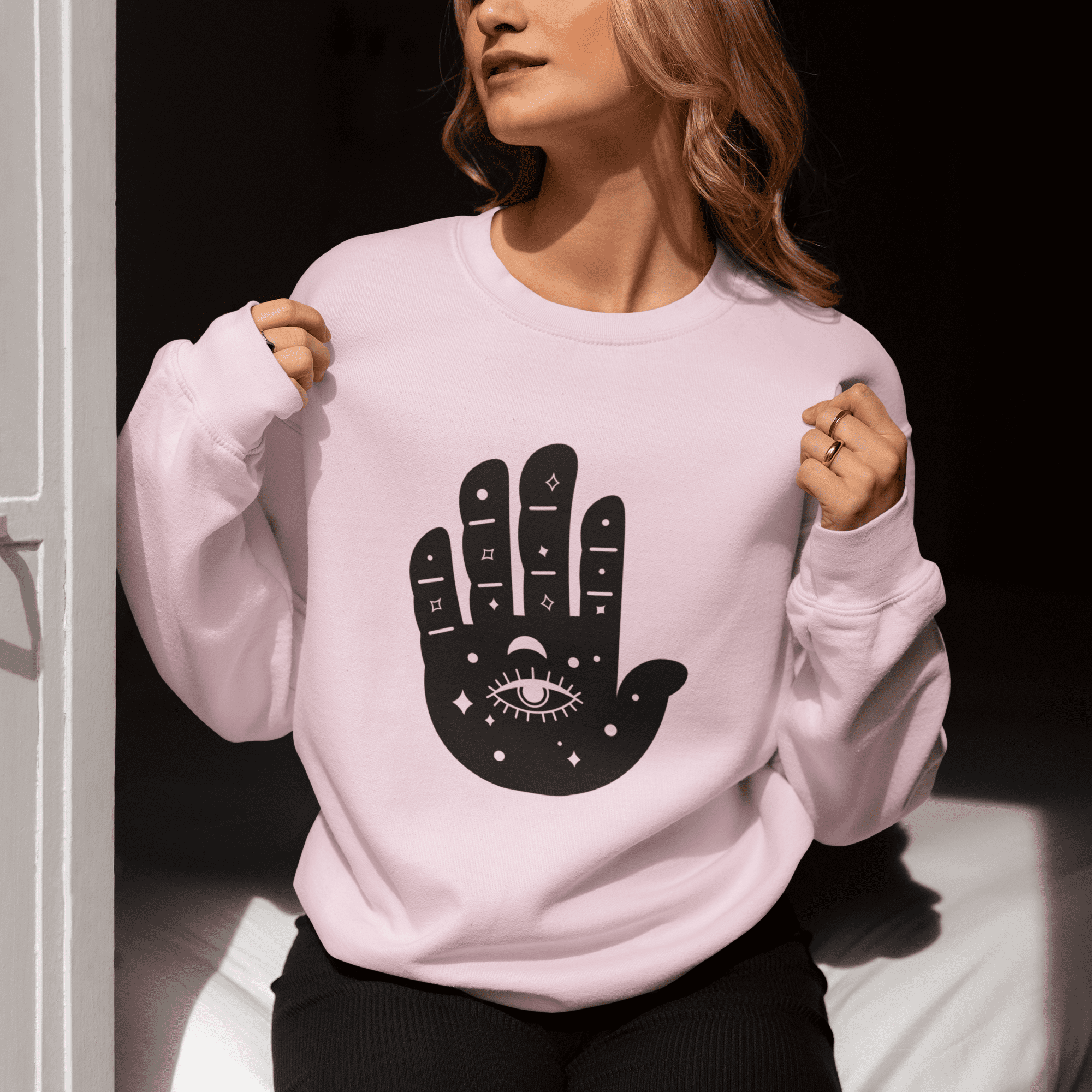 Hand Eye Print Women Sweatshirt