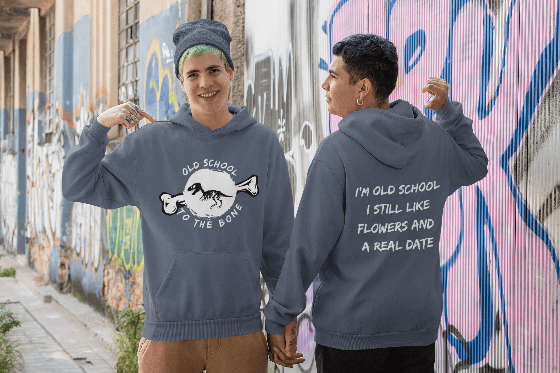 Old School | Front and Back Quote Printed Men Hoodie