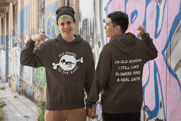 Old School | Front and Back Quote Printed Men Hoodie
