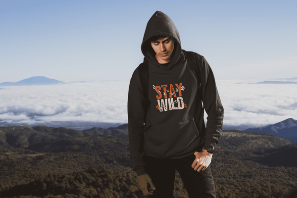 Stay Wild | Printed Outdoor Hoodie for Men