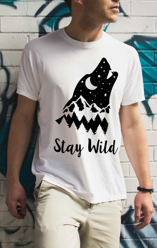 Stay Wild | Camping Outdoors Printed Men T-shirt