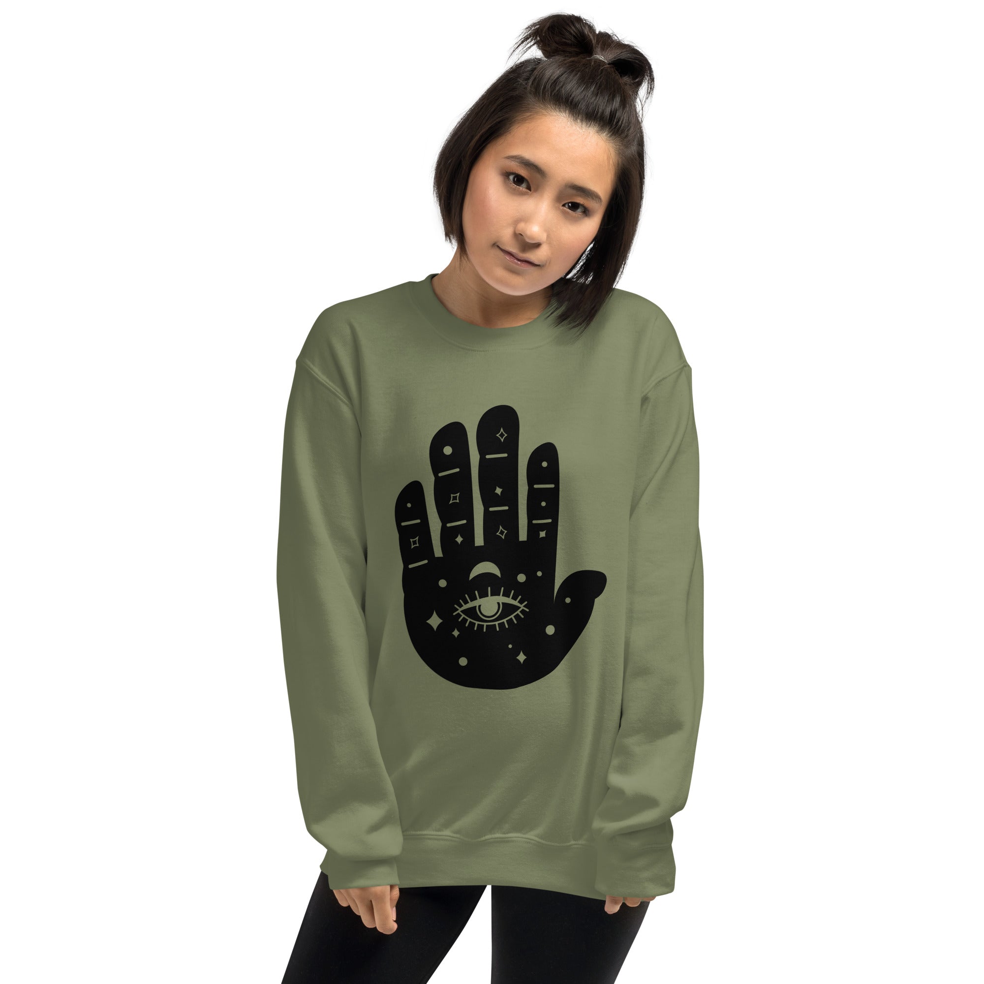 Hand Eye Print Women Sweatshirt