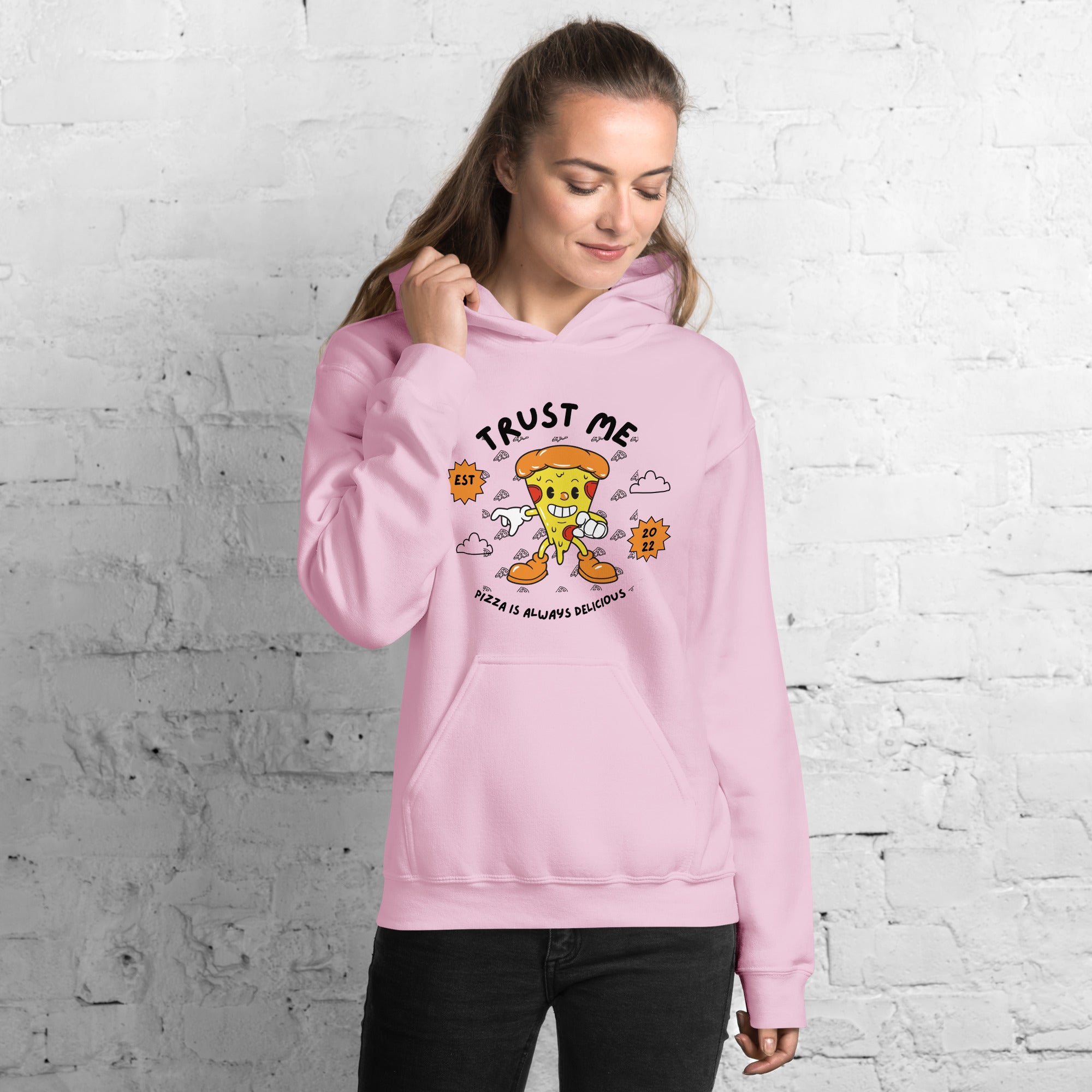 Pizza is Always Delicious | Funny Pizza Printed Women Hoodie for Foodies