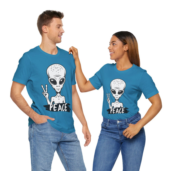Paz | Camiseta unisex con estampado alienígena 