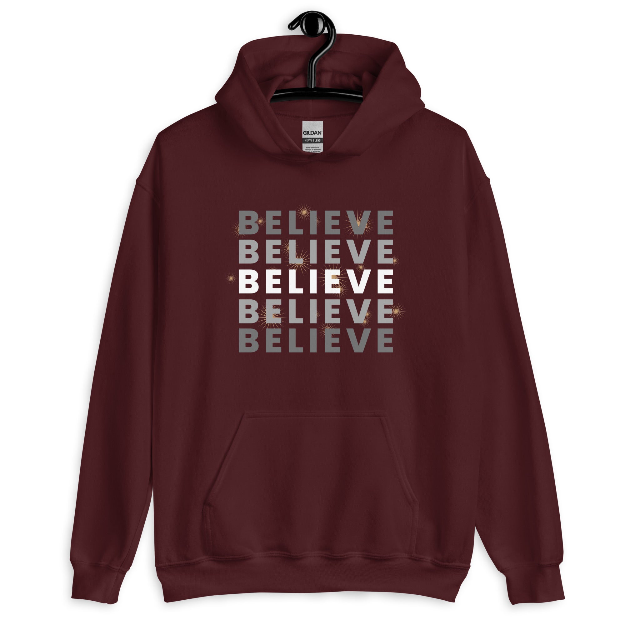 Believe | Printed Positive Vibes Hoodie for Women